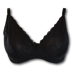 Shelley Black Lace Underwire Bra 38DD Women’s Sheer Lingerie